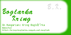 boglarka kring business card